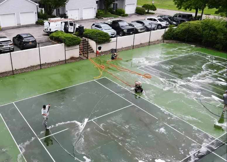 North Olmsted Power Washing professional cleaning outdoor surfaces at North Olmsted property