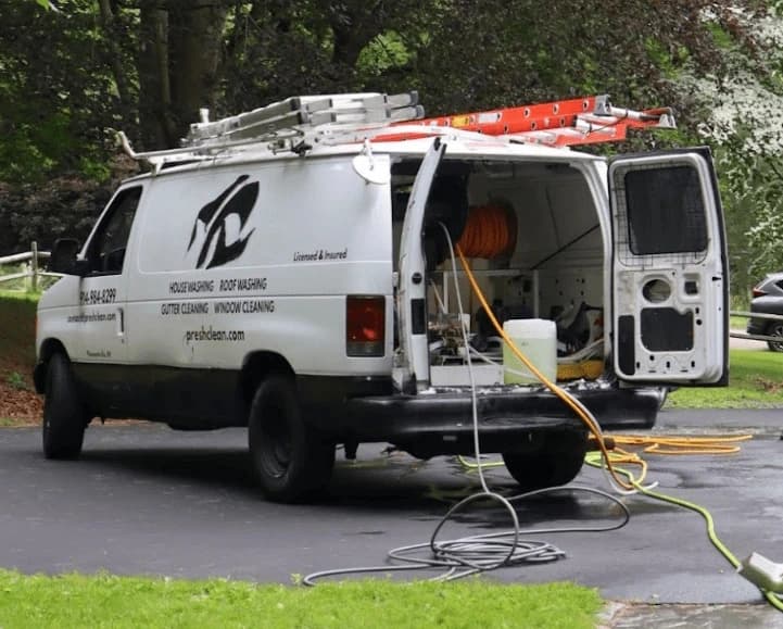 North Olmsted Power Washing professionals cleaning commercial fleet in North Olmsted